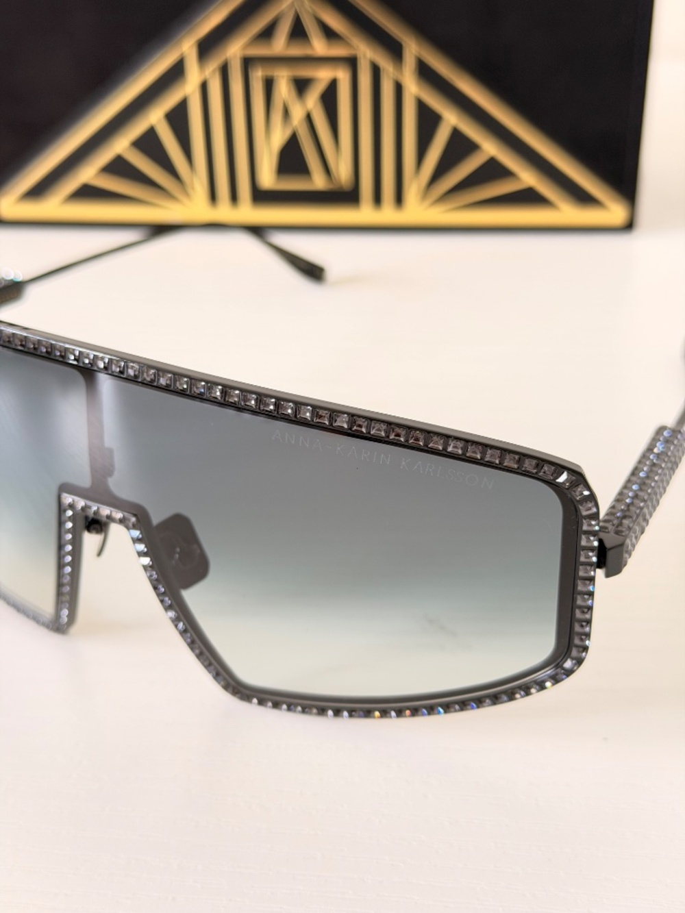 New Anna Karin Karlsson Sunglasses Black Shady Luv 2.0 Limited Edition Authentic - Picture 2 of 11